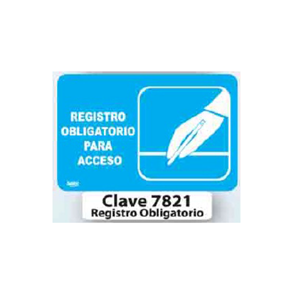 SENAL DE REGISTRO OBLIGATORIO 7821